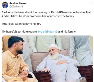 Pakistan Cricket Team Offers Condolences to Rashid Khan Following Brother's Death
