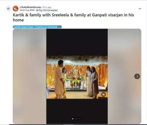 Kartik Aaryan and Sreeleela Spark Dating Rumors with Ganesh Chaturthi Celebration: New Photos Fuel Speculation