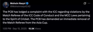 Asia Cup Handshake Snub: PCB Files Official Complaint, Demands Action Against Match Referee