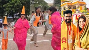 Rivaba Jadeja, Wife of Cricket Star, Joins Students in Kabaddi and Tug-of-War Match: Watch!