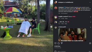 Rishabh Pant Relives Childhood Nostalgia with Tree-Side Haircut: Fans Share Their Memories