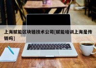 上海赋能区块链技术公司[赋能培训上海是传销吗]